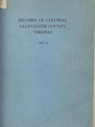 records of colonial gloucester county virginia PDF
