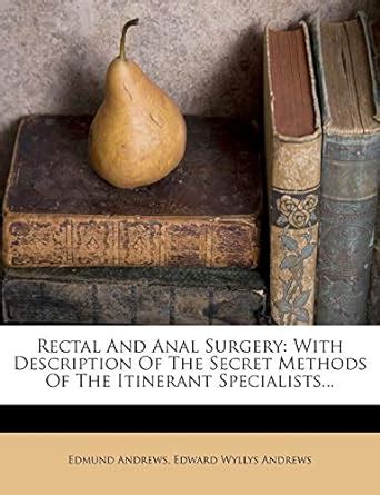 rectal anal surgery description specialists Epub