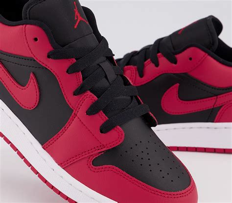 red and black air jordan shoes