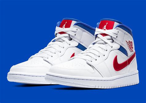 red and white and blue jordans