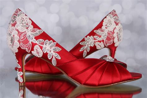 red bridal sandals