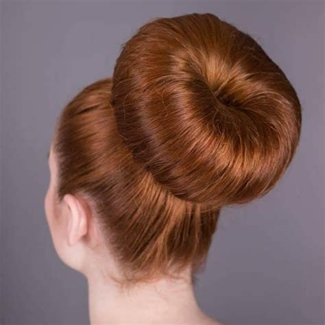 red bun hair