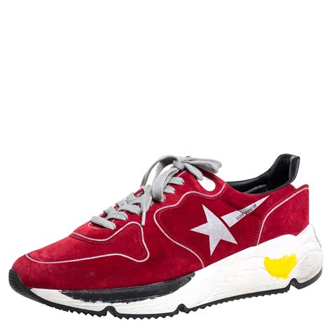 red golden goose sneakers