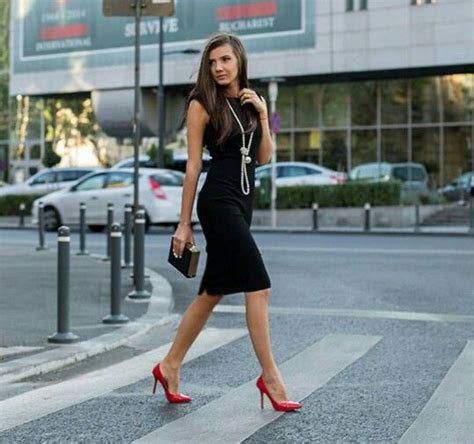 red heels with a black dress