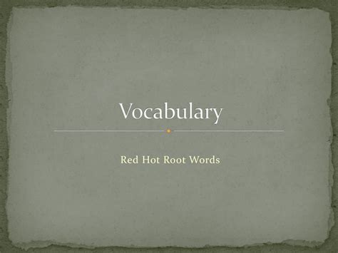 red hot root words answer key PDF