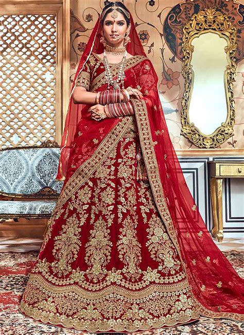 red lehenga for girls