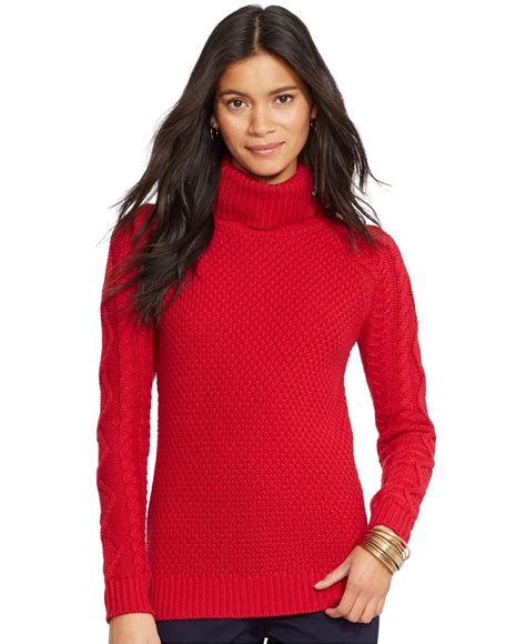 red turtleneck sweater