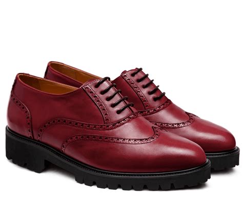 red womens oxford shoes