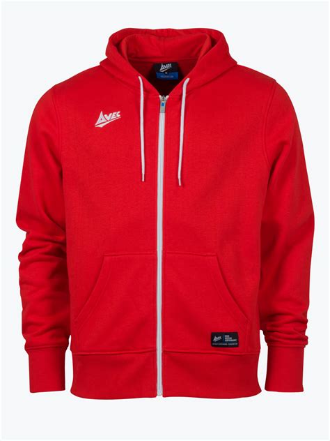 red zip up