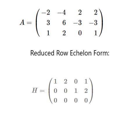 reduced row echelon form calc