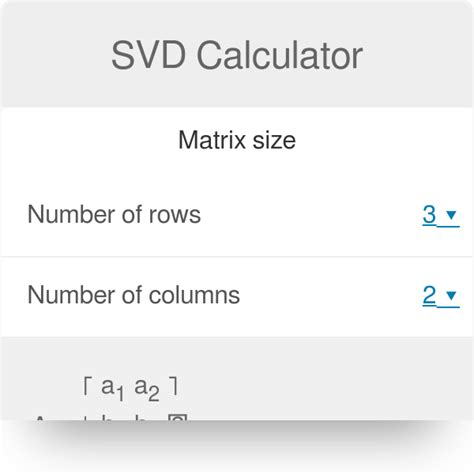 reduced svd calculator