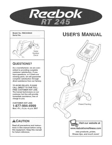 reebok rt245 rbex49840 user guide PDF