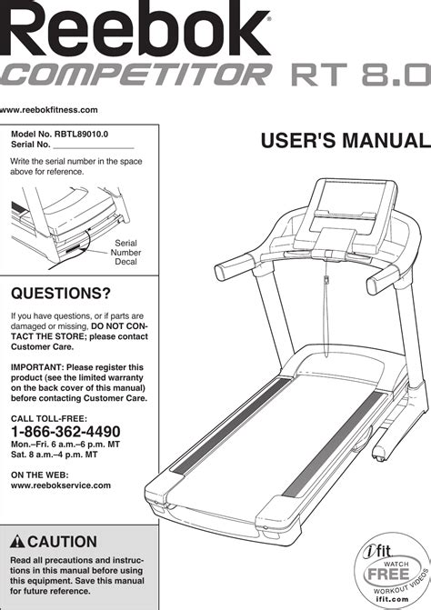 reebok v1500 user guide PDF