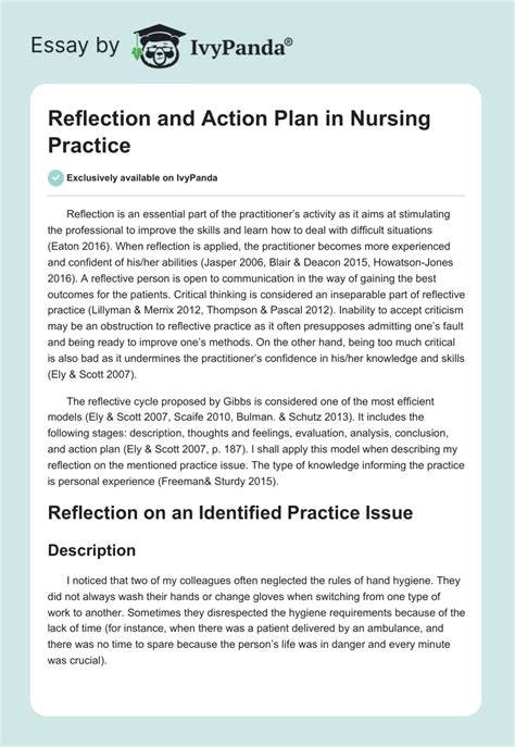 reflection paper example nursing Epub