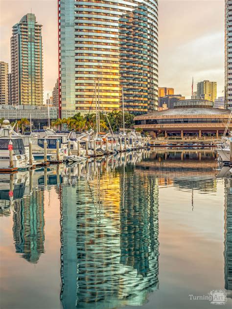 reflections at the marina