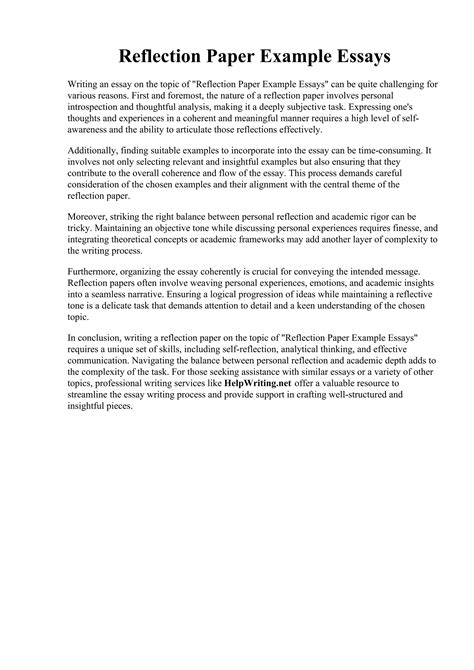 reflective paper on english class Epub
