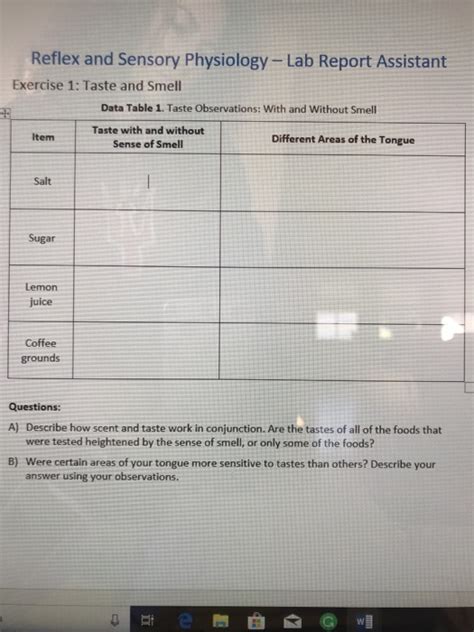 reflex and sensory physiology lab answer key PDF