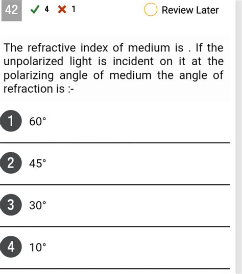 refractive index questions and answers PDF