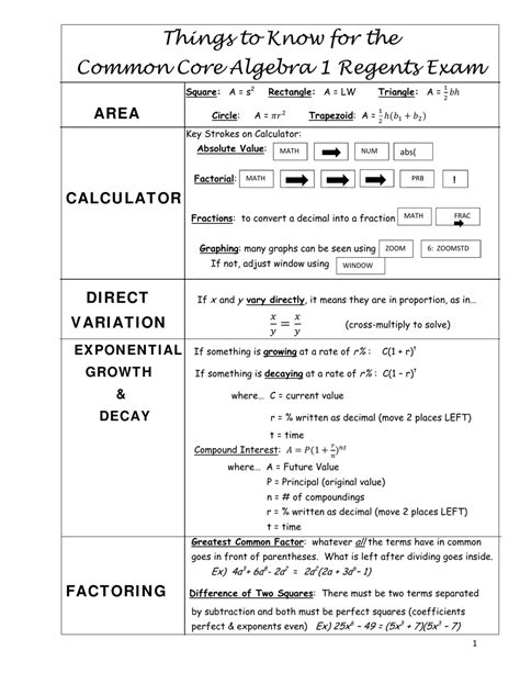 regents exam in algebrab i commonb coreb sample Epub