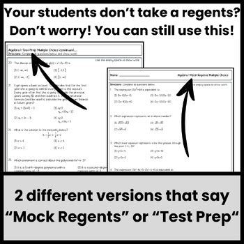 regents practice test 1 integrated algebra answers PDF