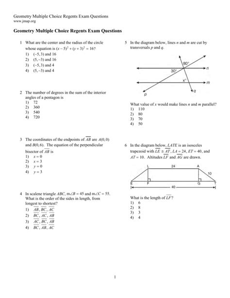 regents practice test 3 geometry answers Reader