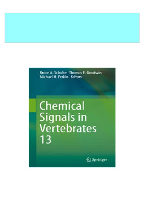 register chemical signals vertebrates bruce schulte Kindle Editon