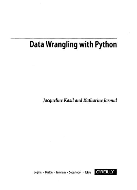 register data wrangling python jacqueline kazil Reader