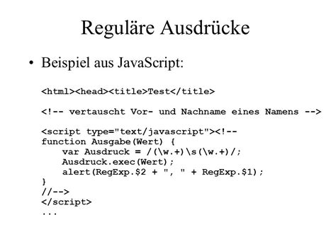 regul re ausdr cke javascript Doc