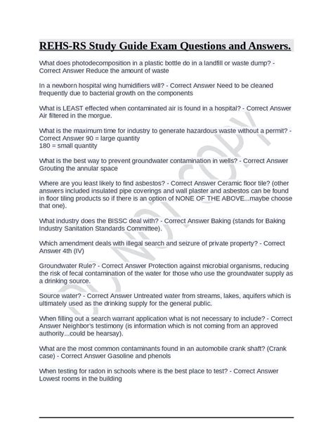 rehs rs study guide Reader