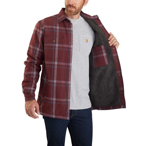 relaxed fit flannel sherpa-lined shirt jac