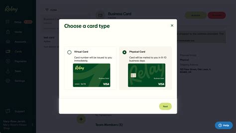 relay financial credit card