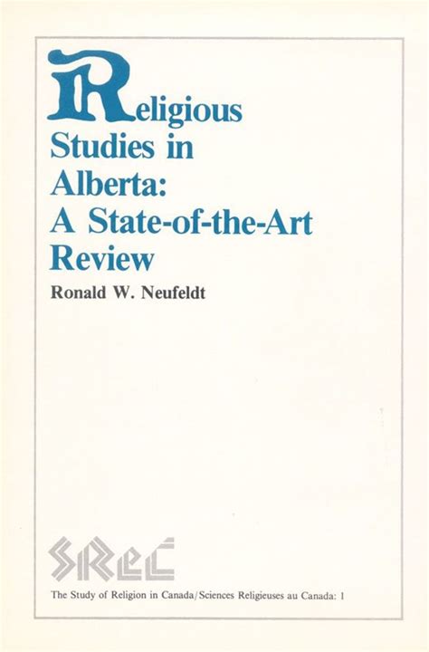 religious studies in alberta a stateoftheart review PDF