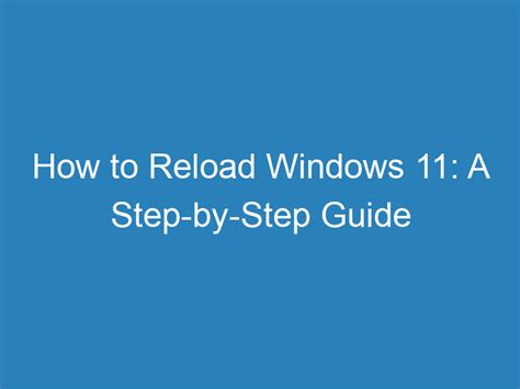 reload windows manual guide PDF