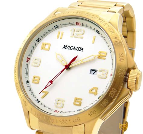 relogio masculino magnum dourado