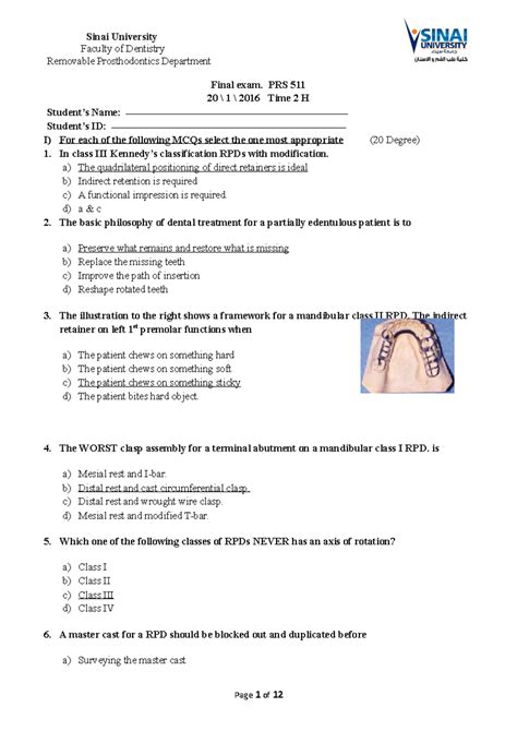 removable prosthodontics exam papers Epub