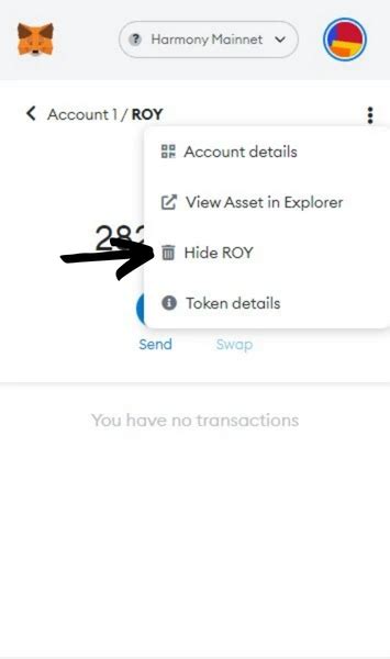 remove contract tokens metamask