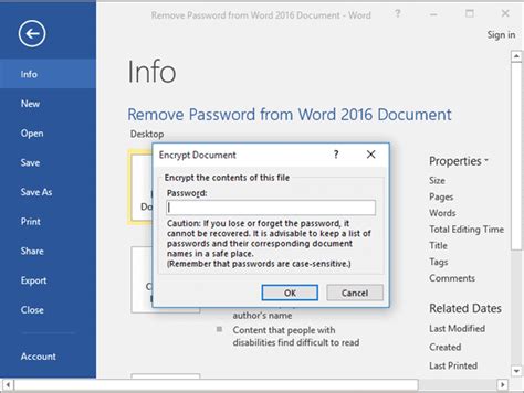 remove password on word document Doc