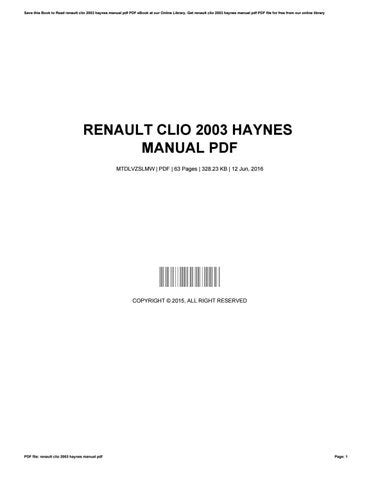 renault-clio-2003-haynes-manual-pdf Ebook PDF