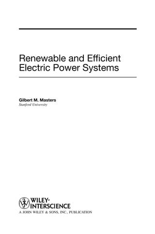 renewable and efficient electric power systems solution manual Reader