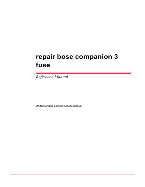 repair bose companion 3 fuse Epub