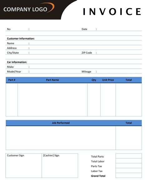 repair invoice template word Reader