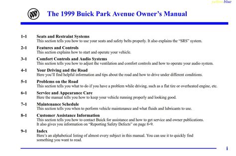 repair manual 1999 buick park avenue Reader