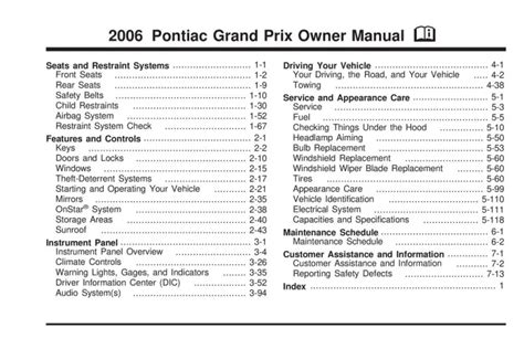 repair manual 2006 gr prix gt PDF