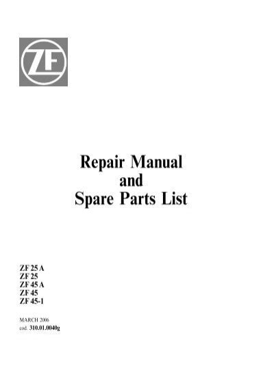 repair manual and spare parts list bukh bremen PDF