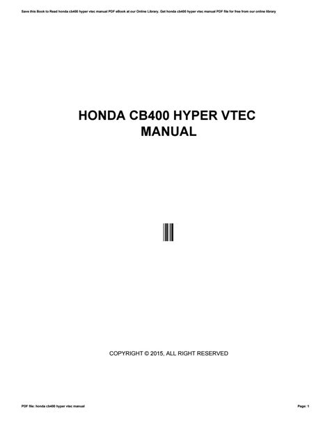 repair manual cb400 hyper vtec 2 Doc