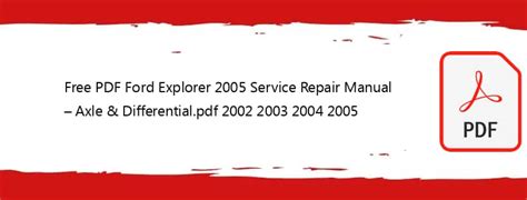 repair manual ford explorer 2005 Kindle Editon