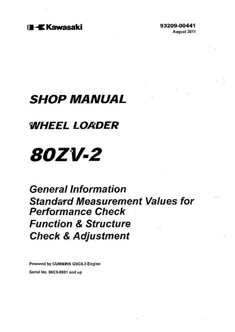 repair manual kawasaki loader pdf PDF