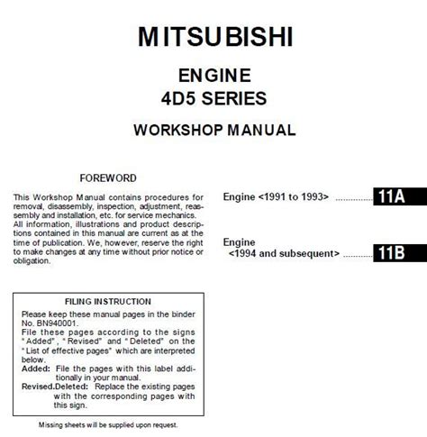 repair manual mitsubishi pajero 4d56 Doc