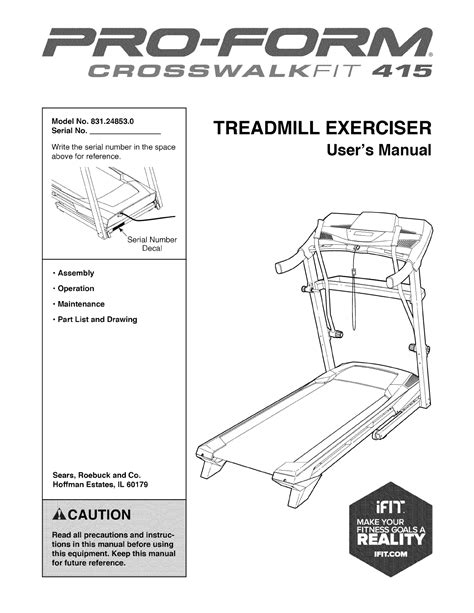 repair manual proform treadmill Kindle Editon