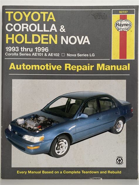 repair manual toyota corolla 1993 Kindle Editon